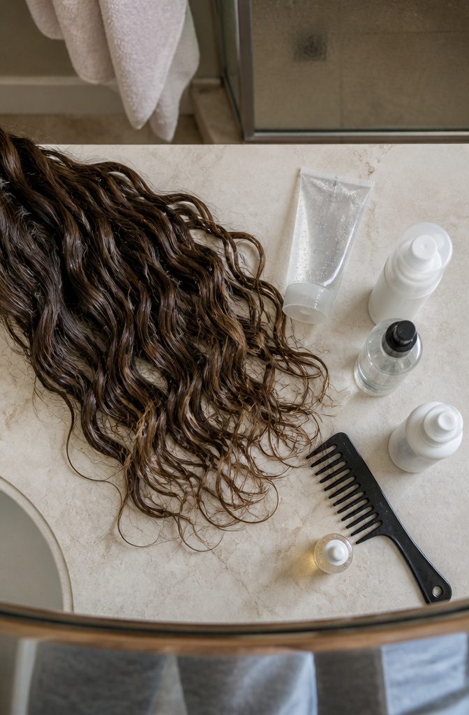 Wavy hair with soft definition and lightweight styling