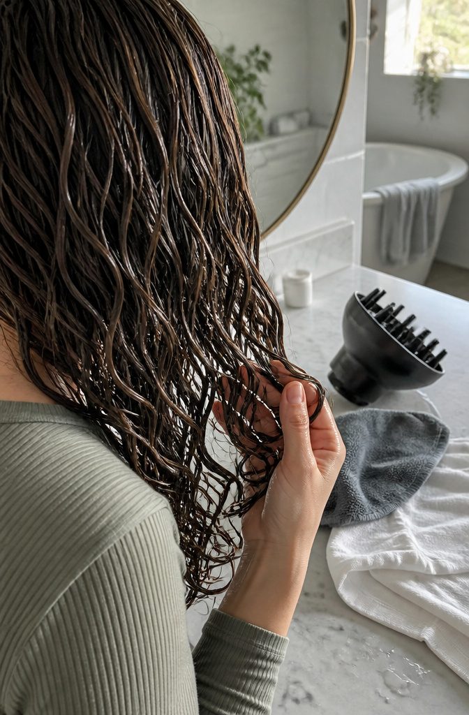 Close view of 2B waves with defined texture through the lengths