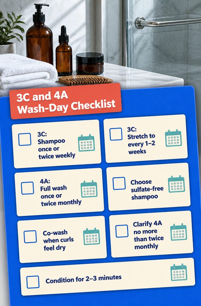 Wash day checklist for 3C curls and 4A coils