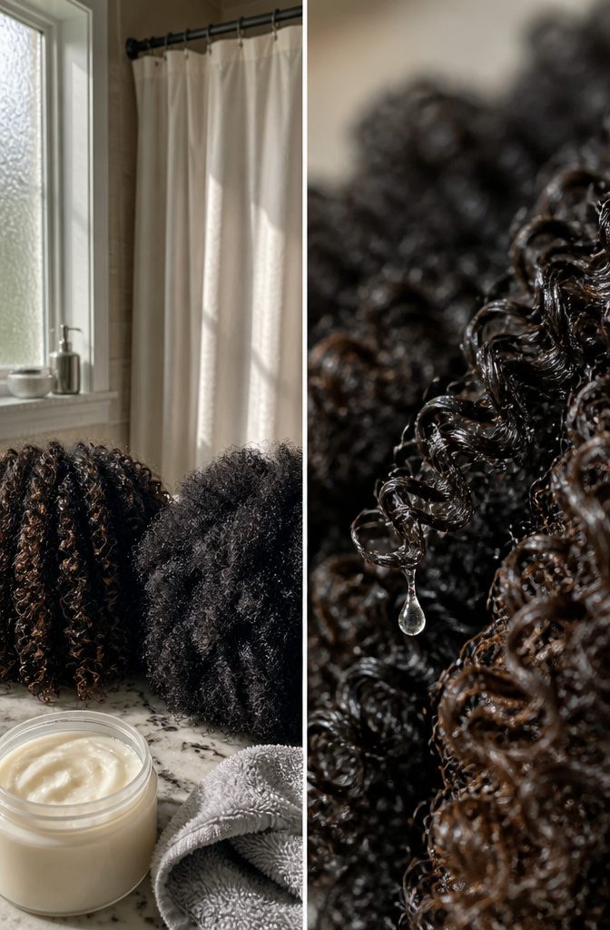 Defined ringlets beside fuller coils with a soft finish