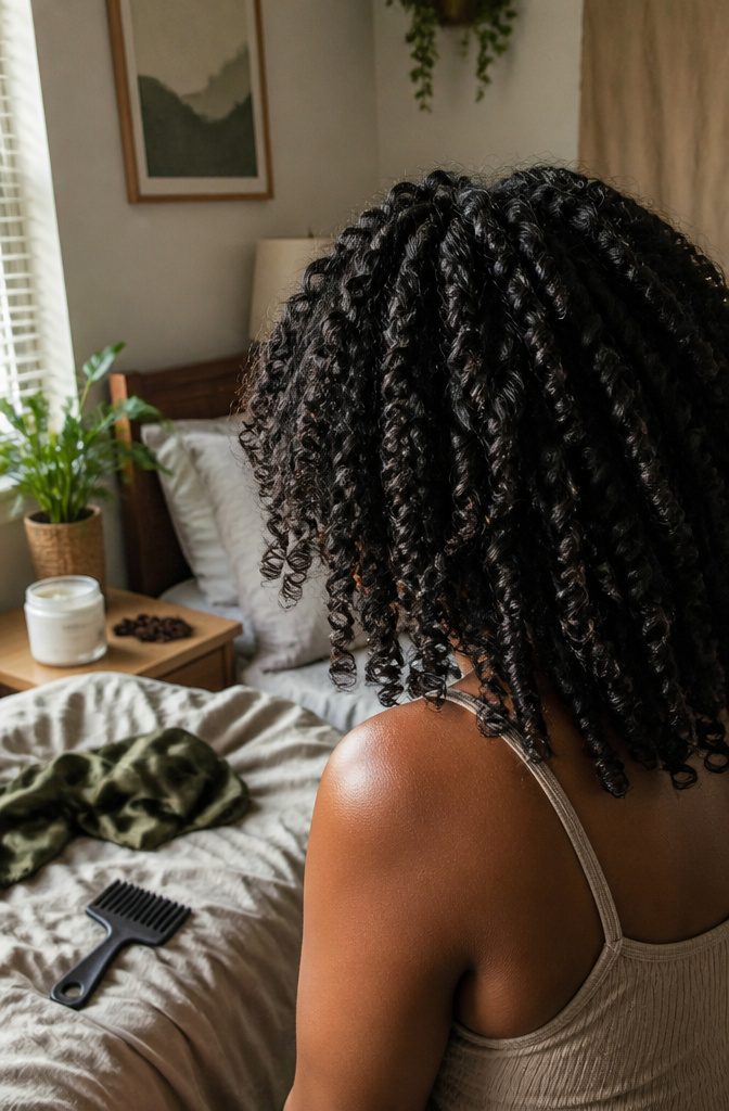 Defined twist-out curls showing tight ringlets and looser bends
