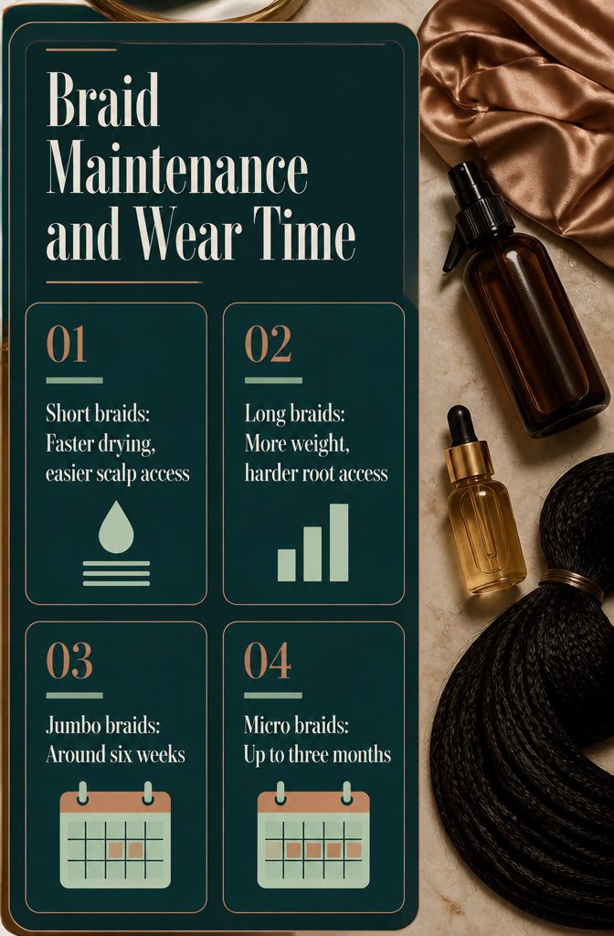 Braid maintenance and wear time information graphic