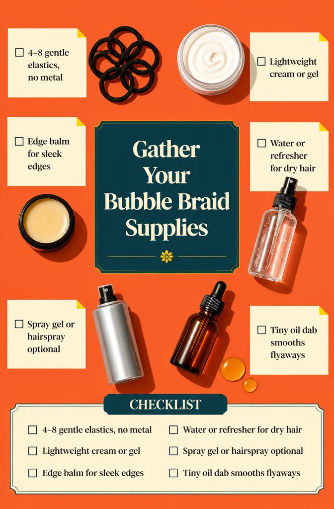 Hair elastics styling cream edge balm and spray for bubble braids