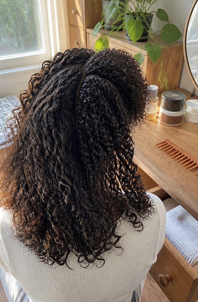 Head of hair combining 2C waves, 3A spirals, and 4A coils