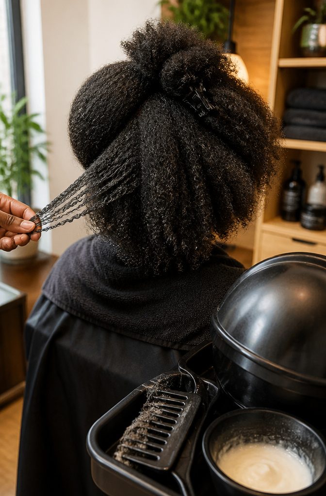 Hair with fluffy zigzag coils and softly defined texture