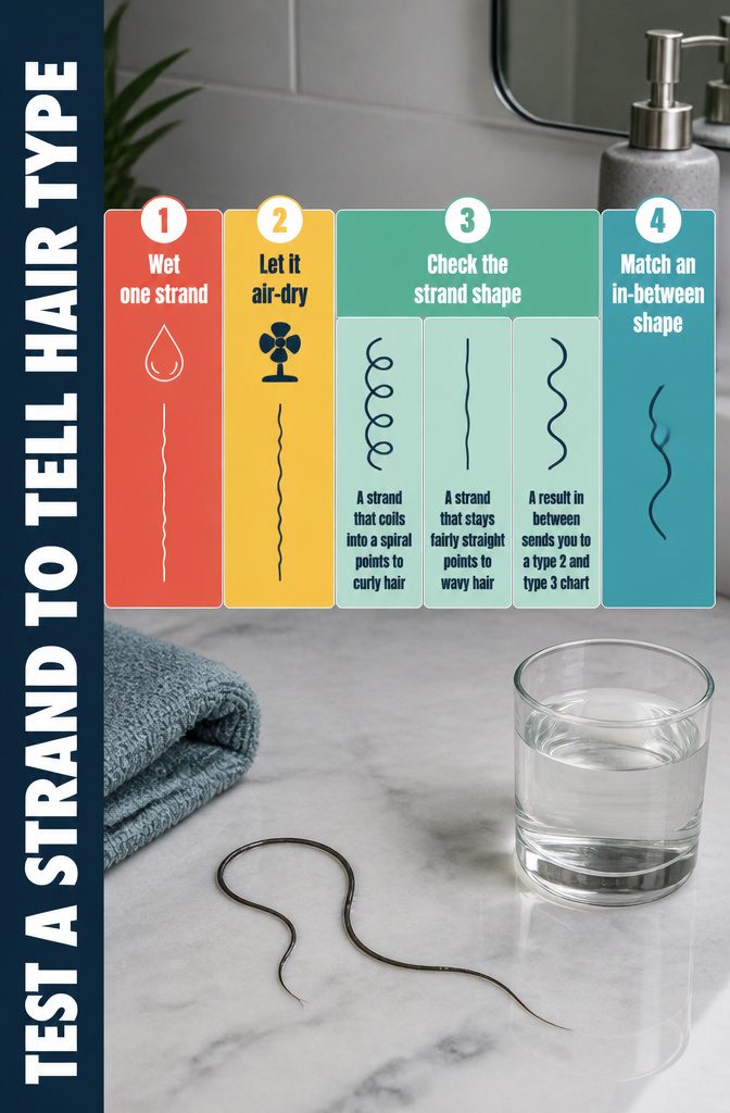 Beauty graphic showing a hair strand wrapped around a finger