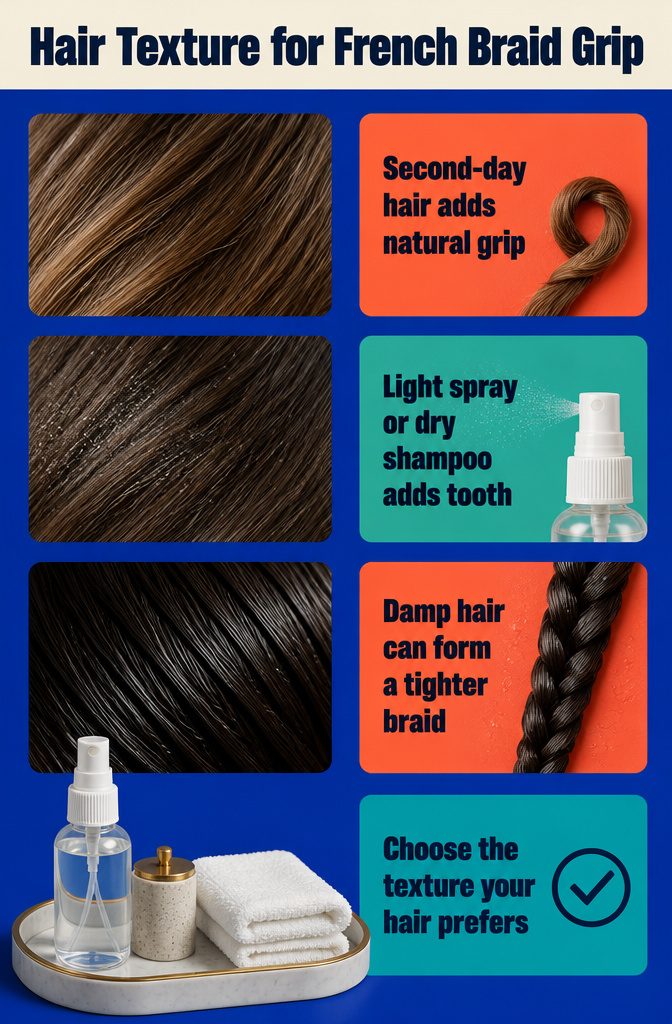 Hair texture information image about grip for French braiding