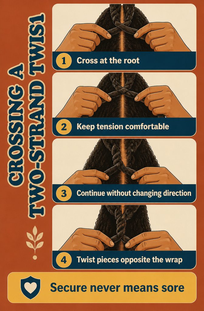 Crossing a Defined Two-Strand Twist information graphic