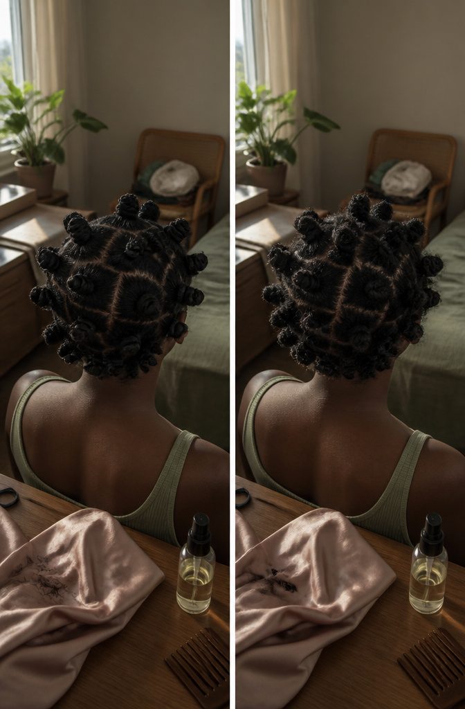 4C hair-care photograph illustrating protective styling