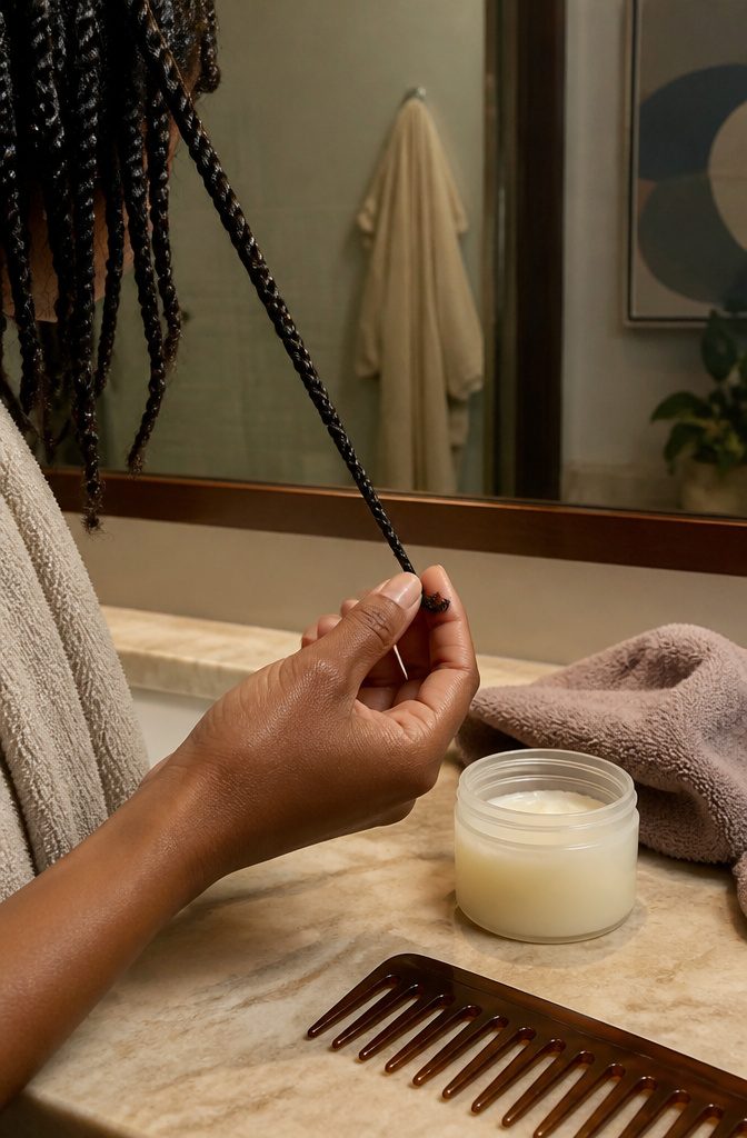 Mini twist ends finger-coiled with twisting butter on the tips