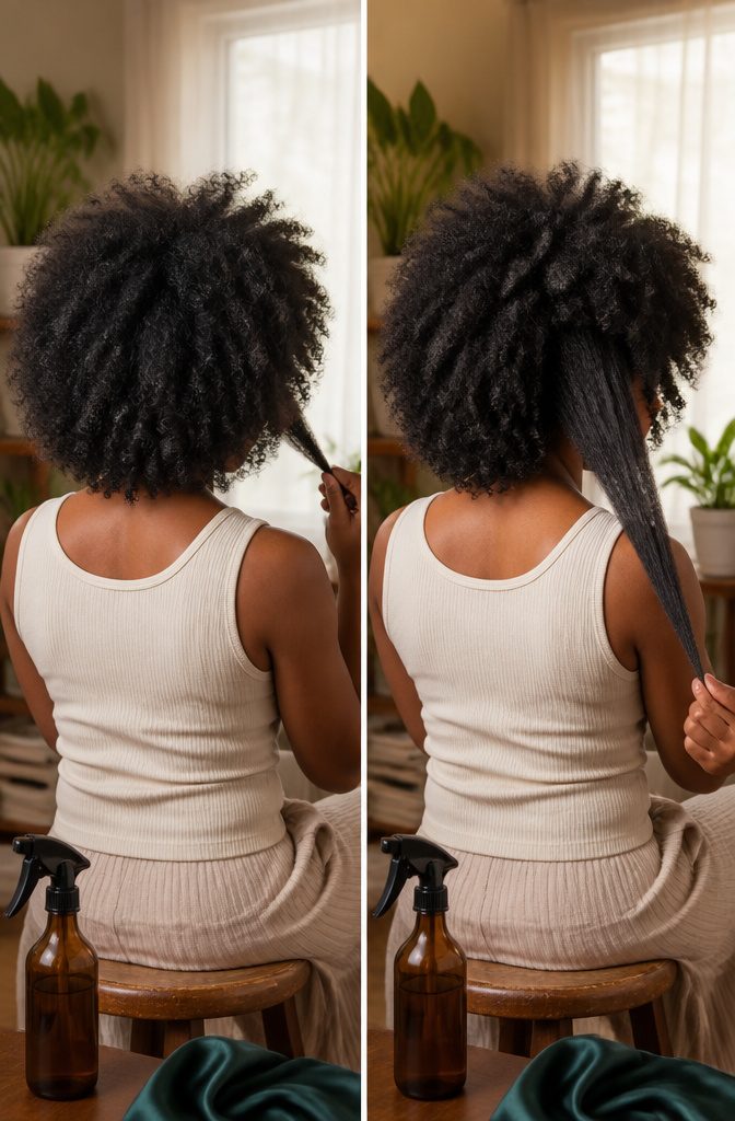 Unprocessed natural curls shown with their original texture