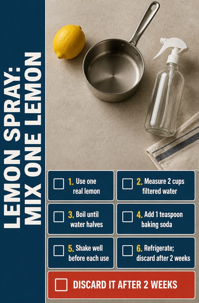 Lemon Spray Mix One Lemon information graphic