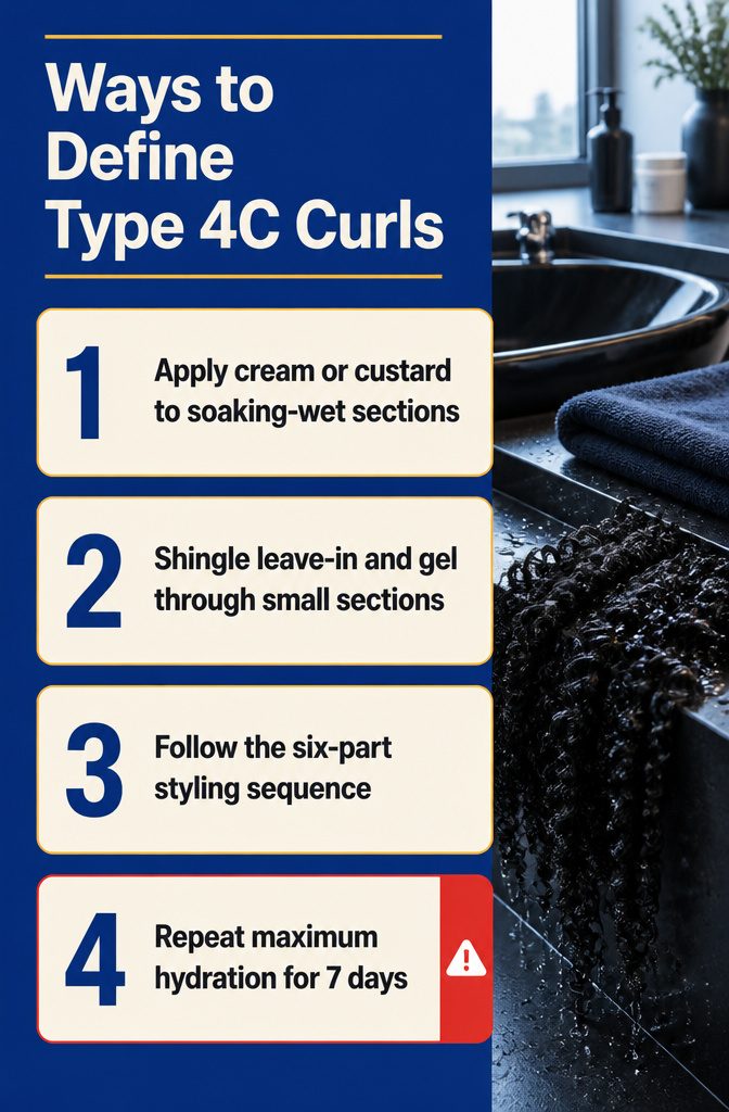 Graphic comparing four methods for defining Type 4C curls