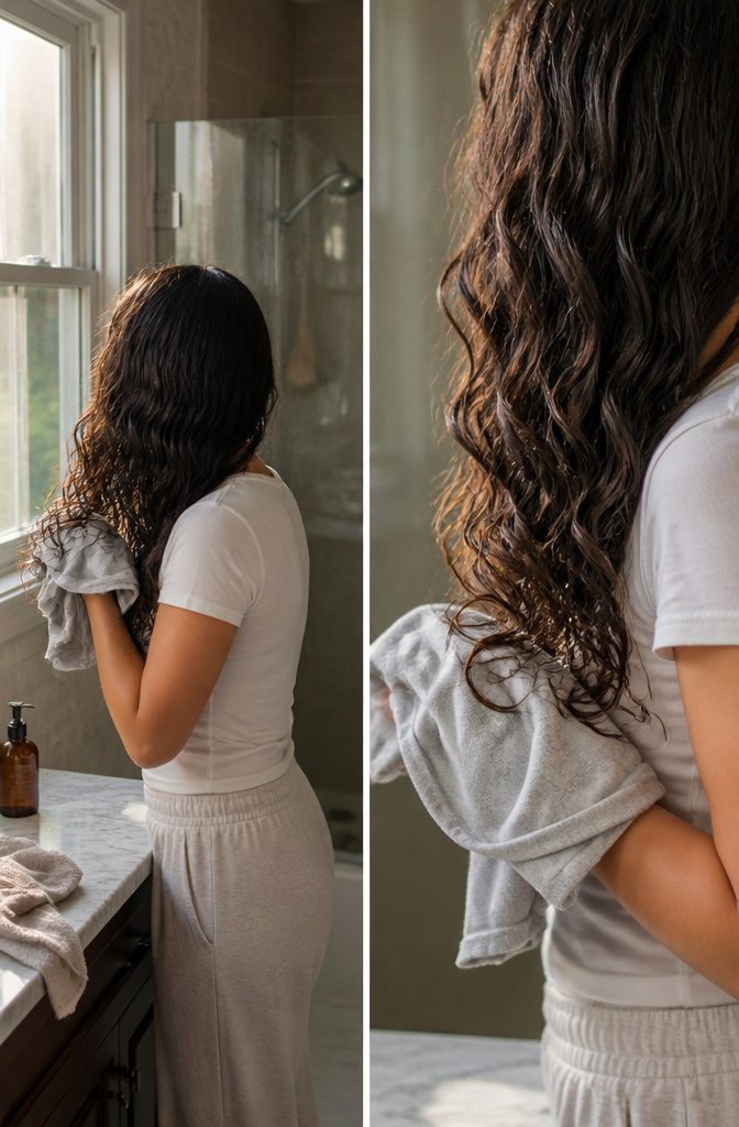Wavy hair with loose S-shaped waves through the lengths