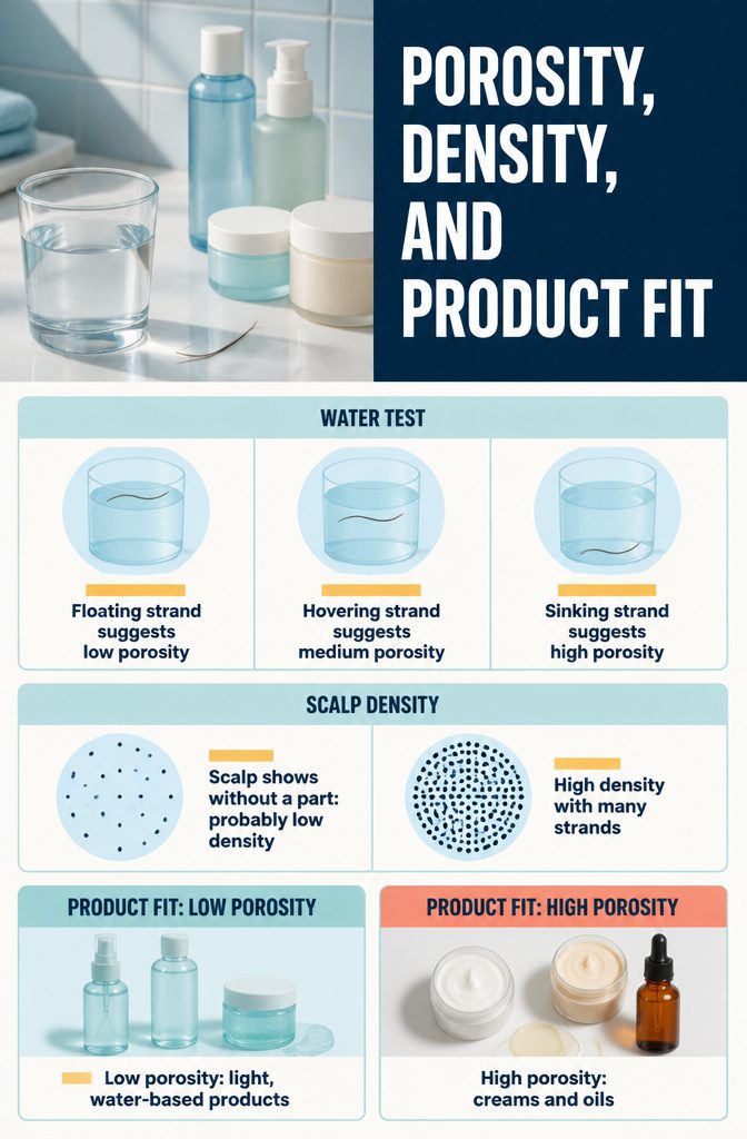 Beauty guide graphic titled Porosity Density and Product Fit